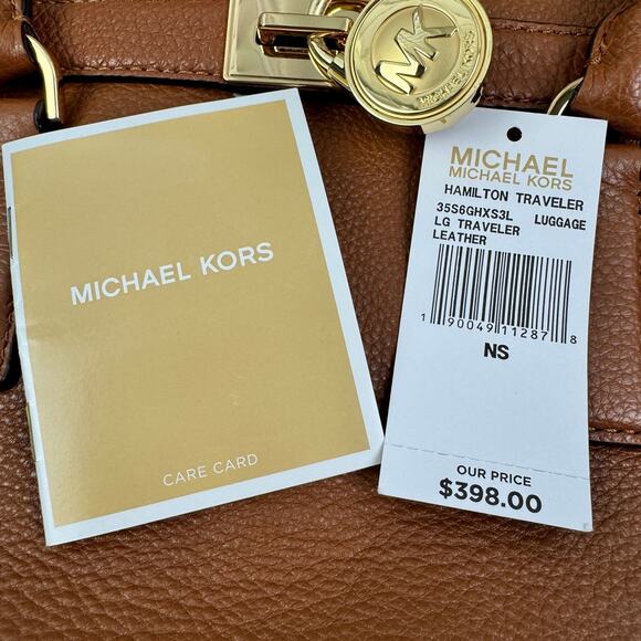 MICHAEL Michael Kors Brown Pebbled Leather Large Hamilton Traveler Tote W/O Key - Picture 12 of 12